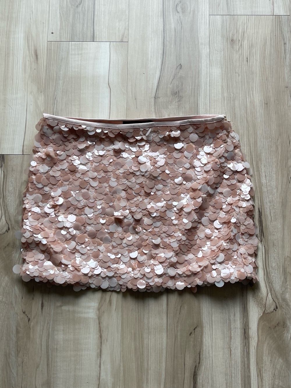 Zara Blush Pink Sequin Mini Skirt